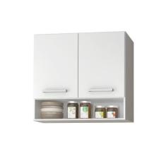 Armario aereo para cozinha 2 portas e 1 nicho branco benin - Casa Mode