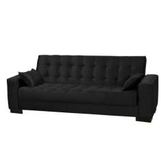 Sofá Cama para Sala de Estar Lisboa Suede Animale Preto - Ibiza, Suede