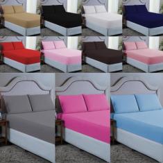 Jogo de Lençol Cama Casal 400 Fios com Elástico 3 peças Toque Macio Li