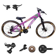 Bicicleta Vikingx Aro 26 Tuff 25 24v Cambio Shiamano Traseiro Dianteir