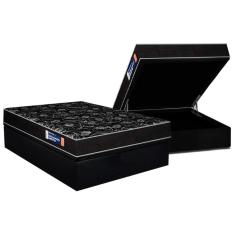 Conjunto Box Baú Casal: Colchão Espuma Plumatex D28 IsoPluma Vip + Base CRC Suede Black (138x188)