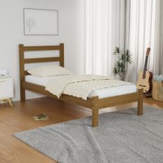 Cama Solteiro Luiza Rústica 100% Madeira Maciça Envelhecido
