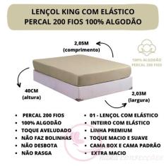 Jogo de Cama King Size ESPLENDORE Percal 200 Fios 03 Peças 100% Algodã