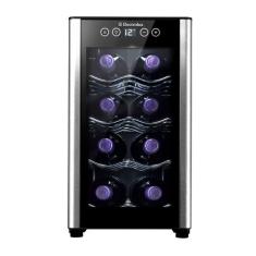 Adega de Vinho Climatizada Electrolux 8 garrafas Uma Porta Acabamento em Alumínio (ACB08) - Bivolt