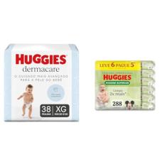 Fralda Hug+A51:M51gies Premium Dermacare Tamanho XG - 38 Fraldas Premium + Lenços Huggies Higiene Superior Limpam 2x Mais com 288 unidades