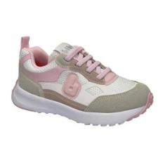 Tênis Bibi Infantil Jogging 1236006 Branco Rosa-Unissex