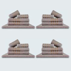 Jogo De Toalhas 20 Pçs Coleção Montreal 100% Algodão Cinza