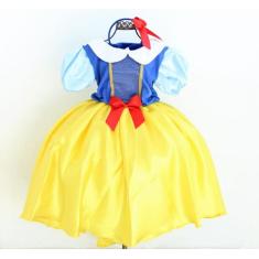 Vestido De Festa Infantil Branca De Neve Fantasia E Tiara - Pingo De G
