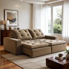 Sofá 4 Lugares Retrátil e Reclinável Super Pilow 230cm Paris Veludo - 