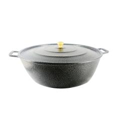 Tacho Restaurante Alça de Alumínio Fundido Craqueado Preto 60cm