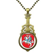 DIYthinker Colar com emblema nacional da Lituânia Europa, joia antiga com pingente de música