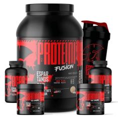 Whey Protein Fusion + Bcaa + Crea + Gluta + Multi-Vitaminico + Copo - Espartanos-Unissex