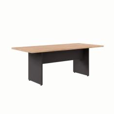 Mesa de Reunião Retangular Ameixa e Preta