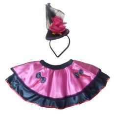 Saia Halloween Adulto Cetim Luxo E Tiara Bruxinha Fantasia Feminina Dia Das Bruxas Festa Carnaval