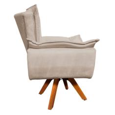 Kit 02 Poltronas Giratória Opala Suede Bege