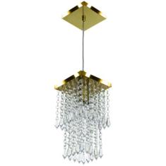 Pendente De Cristal Acrilico Spark Dourado Maravilhoso - MARRYLUZ