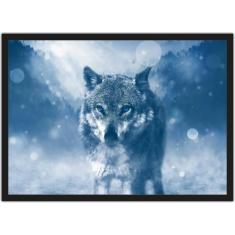 Quadro Decorativo Abstrato Lobo Animais Decoração Com Moldura - Vital 
