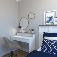 Mesa ou Escrivaninha com Gaveta para Home Office ou Escritório ou Quarto Branco/Carvalho