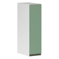 Armário Perola 20 cm 1 Porta Luciane, Branco Polar/Verde Jade