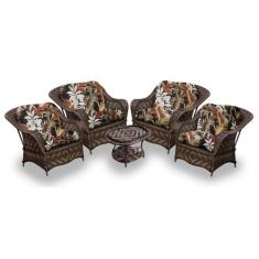 Conjunto de Poltronas Fibra Sintética Naja - 4 Poltronas + 1 Mesa Cent