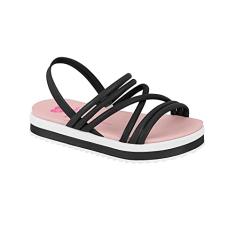 Sandália Molekinha Infantil Meninas, Preto, 27