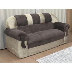 Sofá 3 Lugares Marrom com Bege 603/602 Corsa - Alpoim