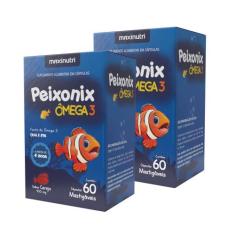 Kit 02 Peixonix Ômega 3 Mastigável Maxinutri Cereja 60 Caps