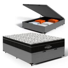 Cama Box Baú com Colchão de Espuma D45 Ortobom Airtech Ortopillow 150 
