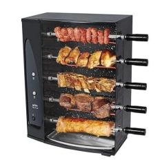 Churrasqueira Elétrica Rotativa 5 espetos Arke Vitta Smart-05, Preta, 