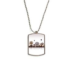 DIYthinker Colar para animais de estimação com pingente de corrente de aço inoxidável para parque de diversões preto