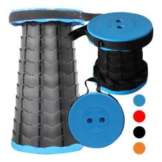 Banqueta Banco Retrátil Portátil Dobrável Leve Camping Pesca Caminhada Churrasco Com Alça Resistente Telescópia (Laranja)