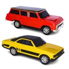 Kit 2 Carrinho Opala E Veraneio 1968 Brinquedo Menino Antigo