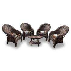 Conjunto de Poltronas Fibra Sintética karibe - 4 Poltronas + 1 Mesa Ce