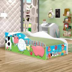 Mini Cama Like Bichinhos Na Fazenda Infantil Com Colchão