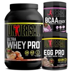 Kit Ultra Whey Pro 900g + Egg Pro 454g + BCAA Stack 250g - Universal, 
