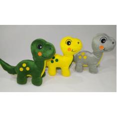 Kit 3 Dino De Pelúcia Antialérgica Brinquedo Criança Presente 27cm - D