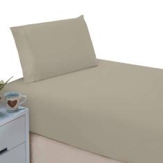 Jogo De Lençol Cama Solteiro 2 Peças 400 Fios C Elástico - Cores Lisas