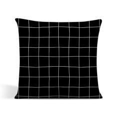 Capa Para Almofada Decorativa Avulsa 45cm x 45cm Grid Preto - Tô Decor