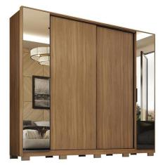 Guarda Roupa Casal Laredo 4 Portas Flex com Espelho e Pés - Demartêz, 