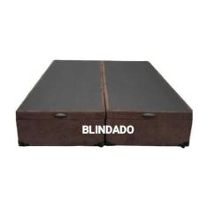 Cama Box Baú Casal Bipartido Blindado Suede Marrom