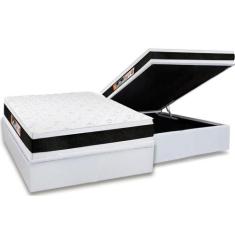 Cama Box Baú Casal: Colchão Espuma Castor D45 Black e White Air Double