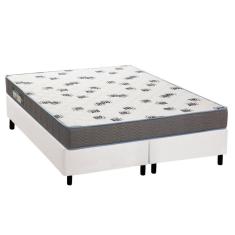 Cama Box King: Colchão Espuma Ortobom D33 Light Saúde + Base Crc Courano White(186X198)
