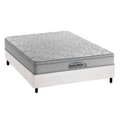 Cama Box Casal: Colchão Espuma Probel D40 Guarda Costas Premium Hiper Firme + Base White(138X188)