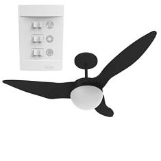 VENTILADOR DE TETO ALISEU TERRAL PRETO COM CONTROLE DE PAREDE 127V