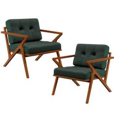 Kit 02 Poltronas Decorativas Sala de Estar com Cintas de Corano Laís B