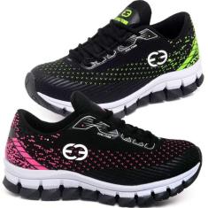 Kit 2 Tênis Infantil Masculino Evoltenn Impacto Rosa/Verde, Rosa, Verd