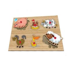 Quebra-cabeça Infantil Com Pinos - Animais Da Fazenda