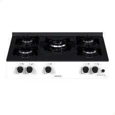 Fogão De Mesa 5 Bocas Venax Grand Petit Line Branco Gás GLP Automático Bivolt 26006