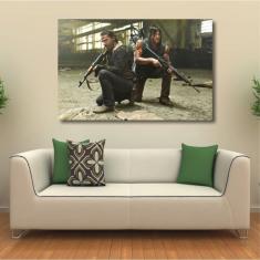 Quadro decorativo The Walking Dead Rick e Daryl - Tela em Te