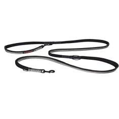 Coleira de extremidade dupla HALTI para cães - acolchoada de neoprene, fácil de usar, refletiva, comprimentos ajustáveis, coleira ideal para corrida e treinamento com as mãos livres. Adequada para